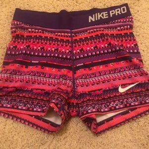 Nike Pro Colorful Tribal Spandex Shorts